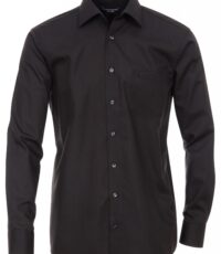 Casa Moda overhemd extra lange mouw mouwlengte7 uni zwart strijkvrij