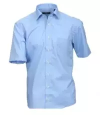 Cotton Island grote maat overhemd uni blauw strijkvrij