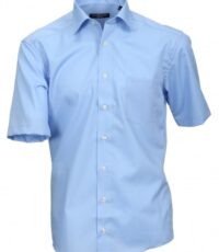 Cotton Island grote maat overhemd uni blauw strijkvrij
