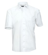 Cotton Island grote maat korte mouw overhemd uni wit strijkvrij