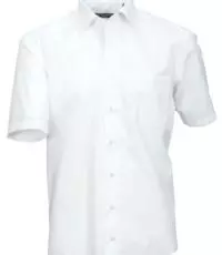 Cotton Island grote maat korte mouw overhemd uni wit strijkvrij