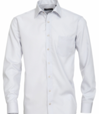 Grote maat overhemd lange mouw uni lichtgrijs Cotton Island