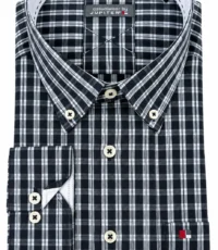 Jupiter overhemd grote maat zwart en grijze ruit button down
