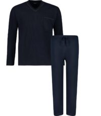 Adamo grote maat pyjama blauw v-hals