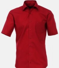 Cotton Island overhemd korte mouw met borstzakje uni rood