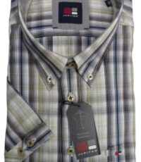 Jupiter overhemd grote maat bruin en beige ruitje button down