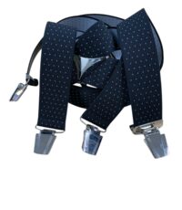 Extra lange bretels zwart met wit stipje