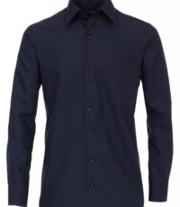 Grote maat Casa Moda lange mouw overhemd uni donkerblauw strijkvrij
