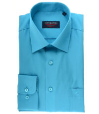 Casa Moda overhemd extra lange mouw mouwlengte7 uni turquoise strijkvrij