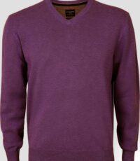 Casa Moda grote maat v-hals trui paars