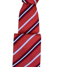 Stropdas in een rood en witte diagonale streep