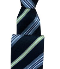 Stropdas zwart met wit, grijs en geel diagonaal