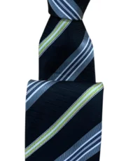 Stropdas zwart met wit, grijs en geel diagonaal