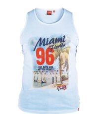 D555 grote maat mouwloos t-shirt lichtblauw Miami Florida