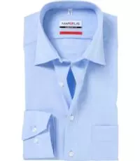 Marvelis grote maat overhemd uni lichtblauw 100% katoen strijkvrij