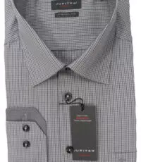 Jupiter grote maat overhemd lange mouw fijn zwart en grijs