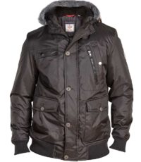 D555 grote maat winter jack met capuchon zwart