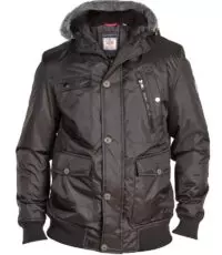 D555 grote maat winter jack met capuchon zwart