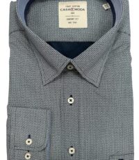 Grote maat Casa Moda lange mouw overhemd donkerblauw fantasie motief