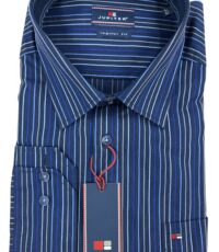 Jupiter grote maat overhemd lange mouw blauw design