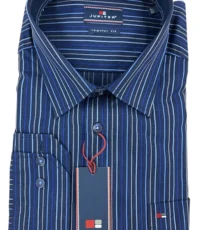 Jupiter grote maat overhemd lange mouw blauw design