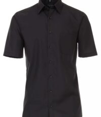 Casa Moda grote maat overhemd korte mouw uni zwart