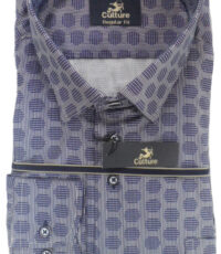 Grote maat Culture overhemd lange mouw blauw fantasie patroon