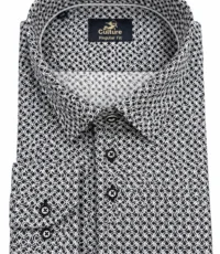 Culture grote maat overhemd zwart en wit fantasie werkje 5XL