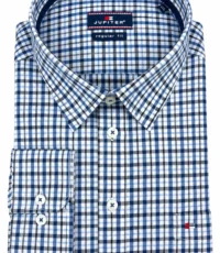 Jupiter grote maat overhemd wit en blauw geruit 4XL
