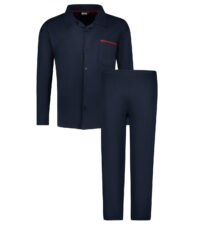Adamo grote maat pyjama knoopsluiting donkerblauw