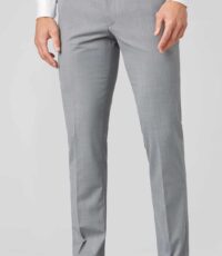 Grote maat stretch pantalon lichtgrijs
