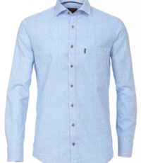 Casa Moda grote maat overhemd lange mouw lichtblauwe print