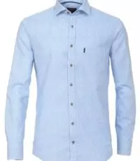 Casa Moda grote maat overhemd lange mouw lichtblauwe print