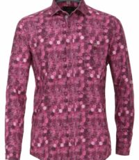 Grote maat Casa Moda overhemd lange mouw paars fantasie