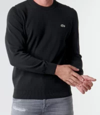 Lacoste grote maat trui ronde hals zwart