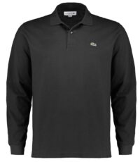 Grote maat Lacoste poloshirt lange mouw zwart