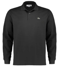 Grote maat Lacoste poloshirt lange mouw zwart