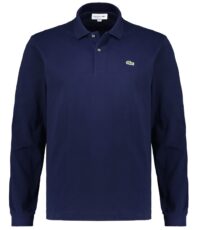 Lacoste grote maat poloshirt lange mouw donkerblauw