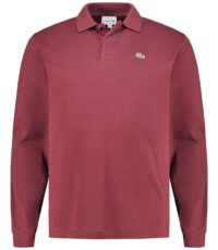 Lacoste grote maat poloshirt lange mouw rood