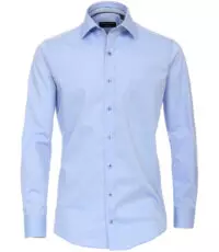 Casa Moda grote maat overhemd lange mouw uni lichtblauw strijkvrij