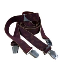 Extra lange bretels bordeauxrood paisley motiefje