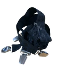 Extra lange bretels zwart ruit motief glansgaren 140cm