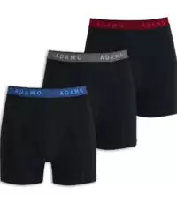 Adamo grote maat 3 pak boxershorts zwart met gekleurde band
