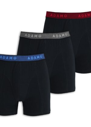 Adamo grote maat 3 pak boxershorts zwart met gekleurde band