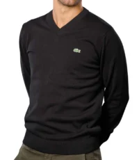 Lacoste grote maat trui v-hals zwart