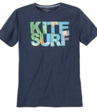 Kitaro t-shirt grote maat korte mouw blauw kite surf