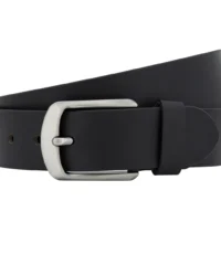 Extra lange lederen riem 4cm breed zwart