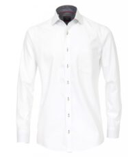 Casa Moda overhemd extra lange mouw 72cm wit contrast