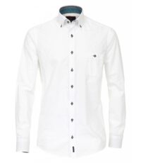 Casa Moda overhemd grote maat lange mouw casual wit contrast