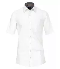 Casa Moda grote maat overhemd korte mouw wit linnenlook